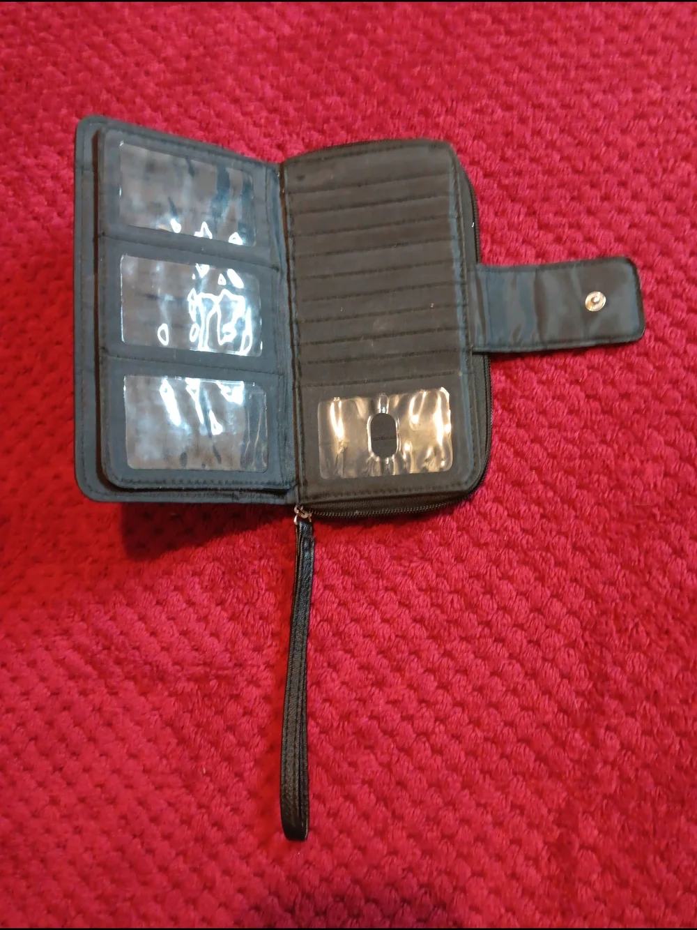 Black Leather Wristlet Wallet